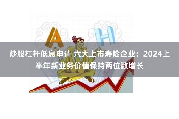 炒股杠杆低息申请 六大上市寿险企业：2024上半年新业务价值保持两位数增长
