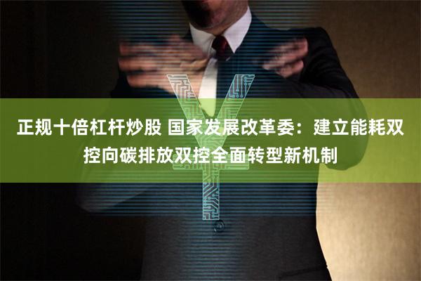 正规十倍杠杆炒股 国家发展改革委：建立能耗双控向碳排放双控全面转型新机制
